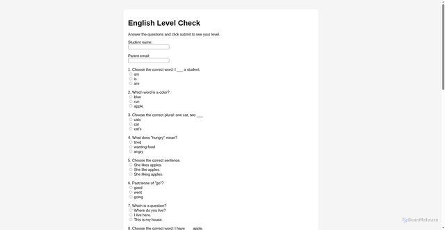 Security scan screenshot of https://semtuenglishtest-apw2oxuanc.edgeone.app/