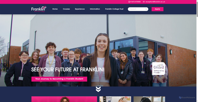Security scan screenshot of http://www.franklin.ac.uk