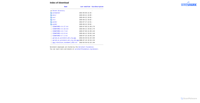 Security scan screenshot of 1.as.dl.wireshark.org