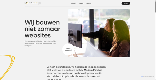 Security scan screenshot of https://modernminds.nl/