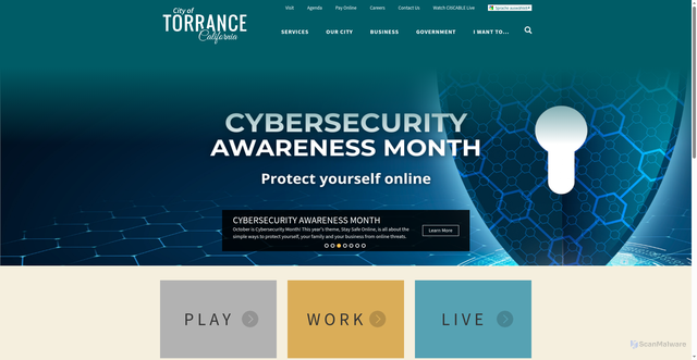 Security scan screenshot of https://www.torranceca.gov/