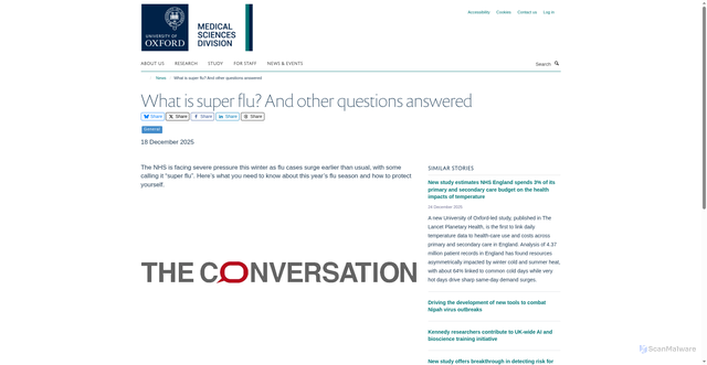 Security scan screenshot of https://www.medsci.ox.ac.uk/news/what-is-super-flu-and-other-questions-answered