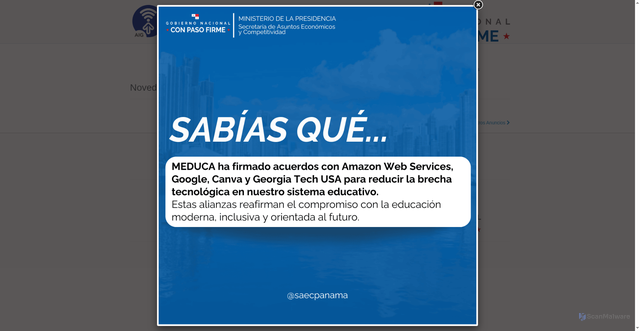 Security scan screenshot of https://internetparatodos.gob.pa