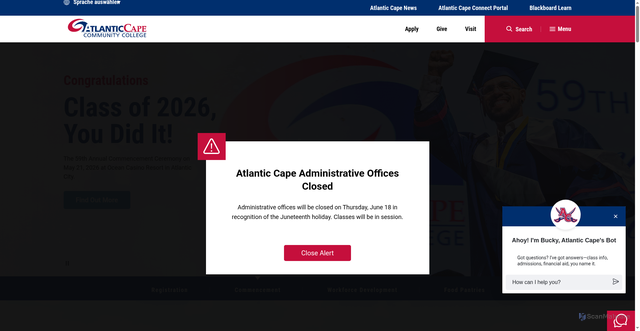 Security scan screenshot of https://atlantic.edu