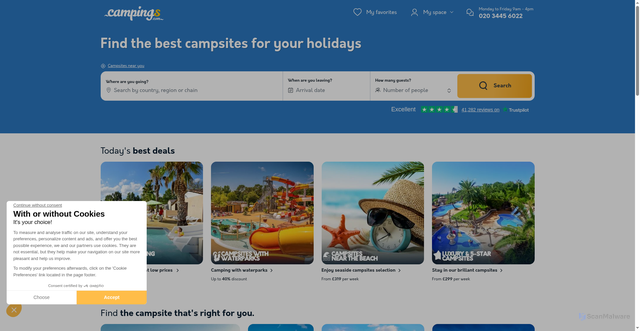 Security scan screenshot of https://campings.com