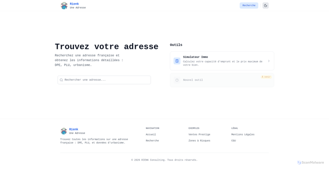 Security scan screenshot of https://rienkuneadresse.fr/