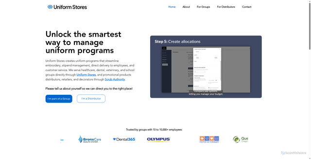 Security scan screenshot of https://uniformstores.com