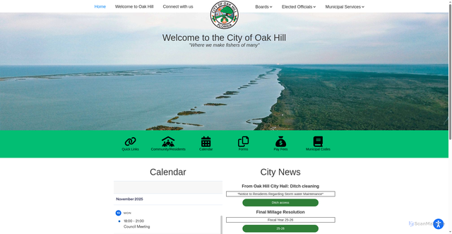 Security scan screenshot of https://oakhillfl.gov/