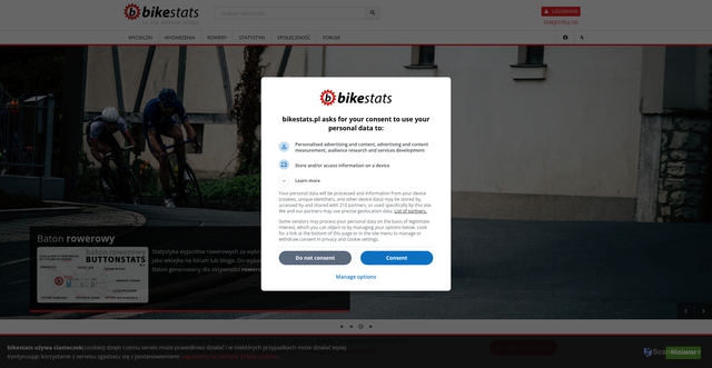 Security scan screenshot of https://www.bikestats.pl