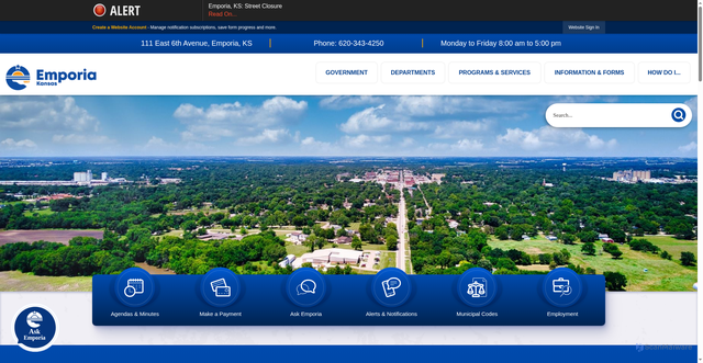 Security scan screenshot of https://www.emporiaks.gov/