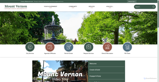 Security scan screenshot of https://mtvernonoh.gov/