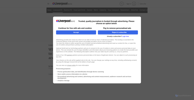 Security scan screenshot of https://www.liverpoolworld.uk/sport/football/liverpool/liverpool-transfer-nico-schlotterbeck-5361708
