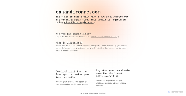 Security scan screenshot of http://oakandironre.com/