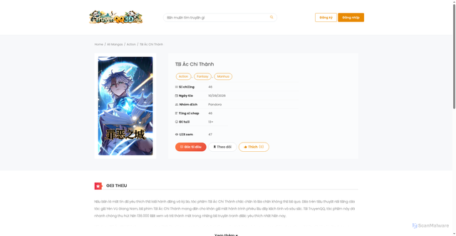 Security scan screenshot of https://truyenqq3d.com/truyen-tranh/toi-ac-chi-thanh/
