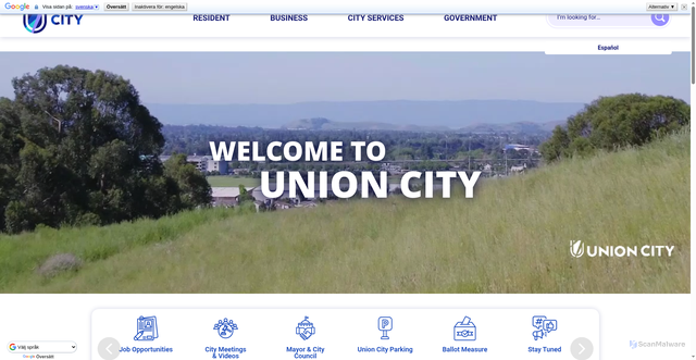 Security scan screenshot of https://www.unioncityca.gov/