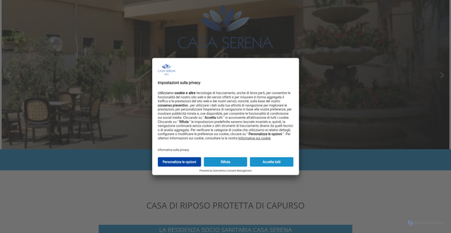 Security scan screenshot of https://www.casaserena.it