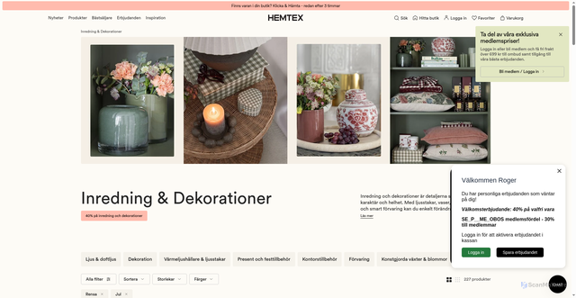 Security scan screenshot of https://www.hemtex.se/inredning--dekorationer?sortBy=New&count=24&season=Jul&utm_source=Voyado&utm_medium=email&utm_campaign=SE_V_E_M_20261008_Thu_V2&eclub=2Lb4PCS1JZZdMiWIEZnS9HYs0D3wRH4SQz3eqfIq7TY3ommAyUsMjzk2ty7XodjNfZBPBaHp2uf3oTmUV4R8Trj9euWqVykFCYBGcsegF0eT097eezW90cyGGDhu-GMFGSfHZ_DfJ-6Pq42B8coBgCQSHtxQov-rXdDFNXVpDtzhe7imRyLHjKeI4Mk4BlhkSp_dNLV0Dryl-LNAOA0cqA&vtid=d6suaLenG06uMa2SADjWYw