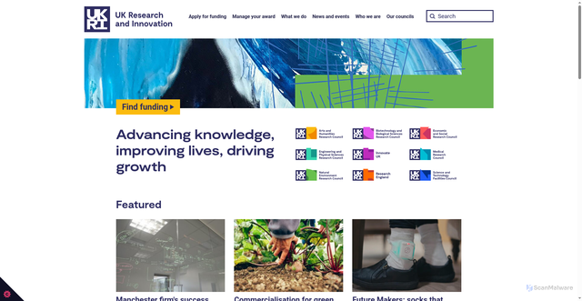 Security scan screenshot of https://www.ukri.org
