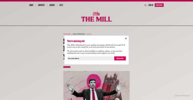 Security scan screenshot of https://manchestermill.co.uk/stop-looking-for-burnhamism-in-six-years-ive-never-found-it/