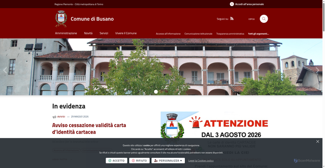 Security scan screenshot of https://www.comune.busano.to.it