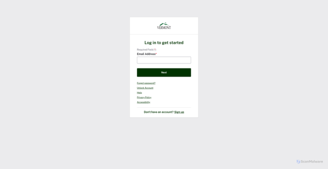 Security scan screenshot of https://info.my.vermont.gov/welcome