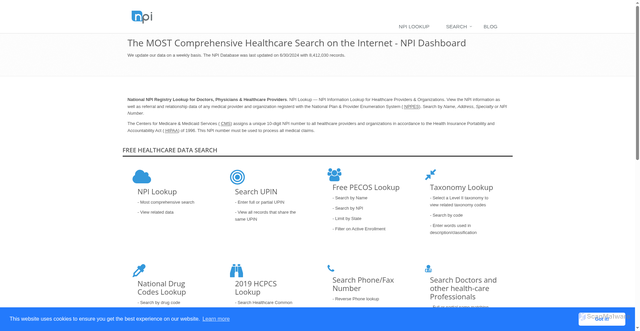 Security scan screenshot of https://www.npidashboard.com