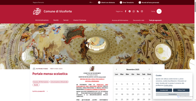 Security scan screenshot of https://www.comune.vicoforte.cn.it/