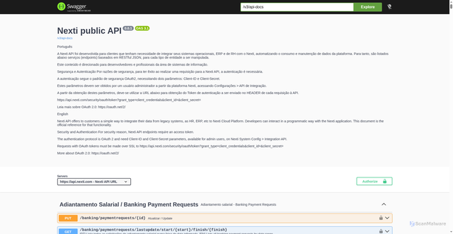 Security scan screenshot of https://api.nexti.com