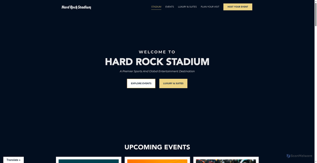 Security scan screenshot of https://hardrockstadium.com