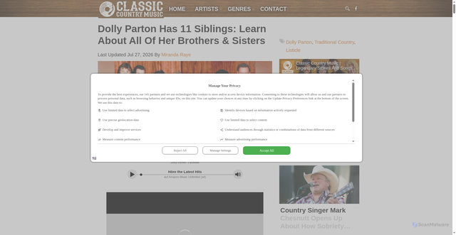 Security scan screenshot of https://classiccountrymusic.com/dolly-parton-has-11-siblings-learn-about-all-of-her-brothers-sisters/