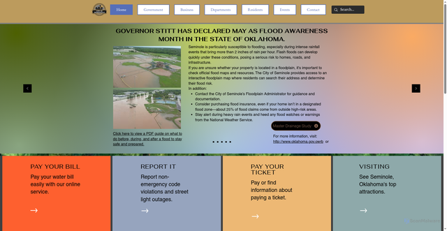 Security scan screenshot of https://www.seminole-oklahoma.net/