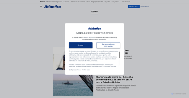 Security scan screenshot of https://www.atlantico.net/temas/eeuu/
