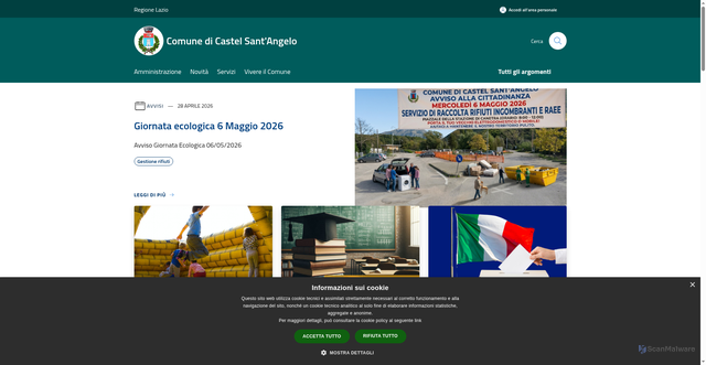 Security scan screenshot of https://www.comune.castelsantangelo.ri.it
