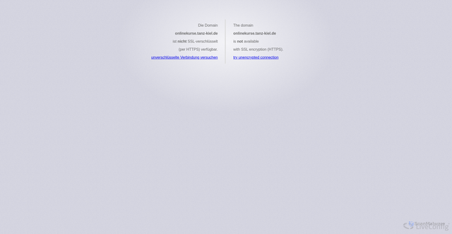 Security scan screenshot of https://onlinekurse.tanz-kiel.de