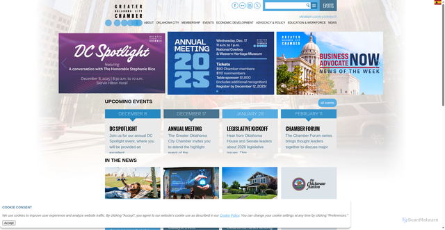 Security scan screenshot of https://www.okcchamber.com/