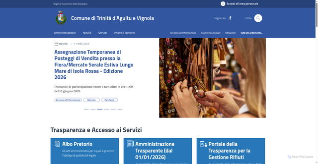 Security scan screenshot of https://www.comuneditrinita.it