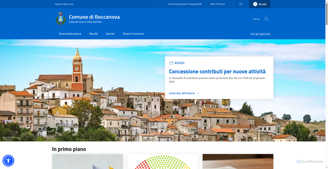 Security scan screenshot of https://www.comune.roccanova.pz.it/