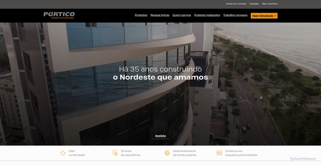 Security scan screenshot of https://porticoesquadrias.com.br