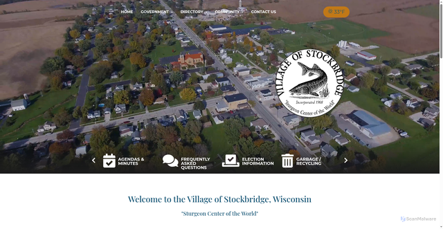 Security scan screenshot of https://villageofstockbridgewi.gov/