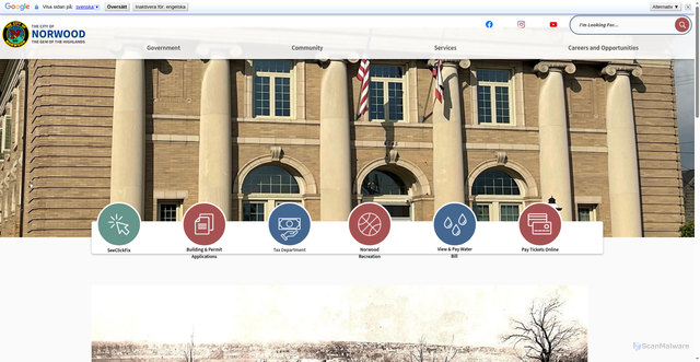 Security scan screenshot of https://norwoodohio.gov/