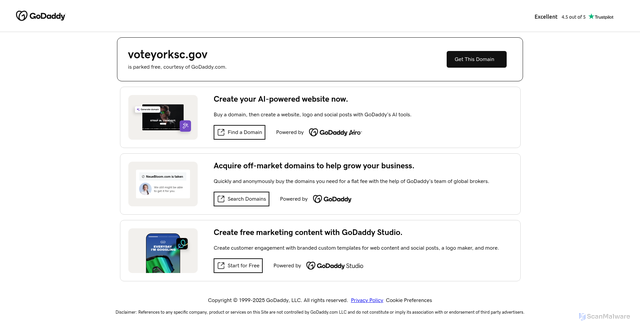 Security scan screenshot of https://voteyorksc.gov/