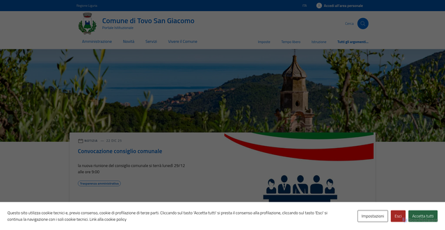 Security scan screenshot of https://comune.tovo-san-giacomo.sv.it/