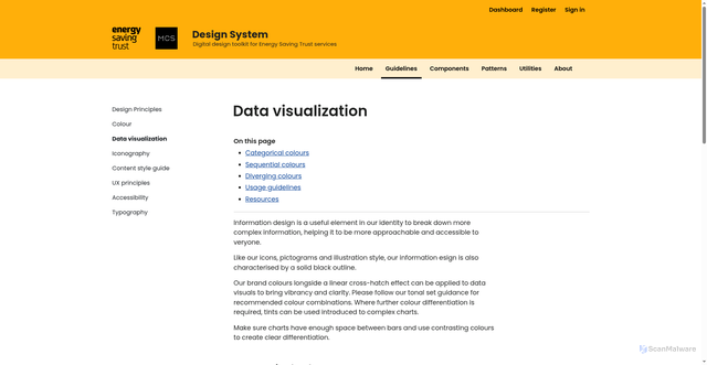 Security scan screenshot of https://design-system-kvm-xlr.pages.dev/guidelines/data-visualization.html