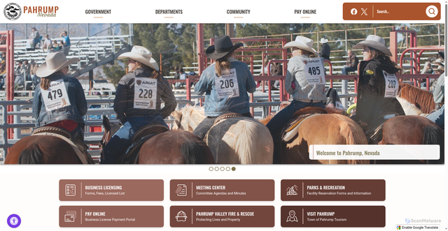 Security scan screenshot of https://pahrumpnv.gov/