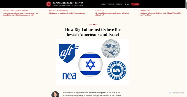 Security scan screenshot of https://capitalresearch.org/article/how-big-labor-lost-its-love-for-jewish-americans-and-israel/