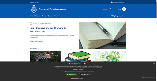 Security scan screenshot of https://www.comune.pietraferrazzana.ch.it/it