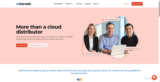 Security scan screenshot of https://sherweb.com