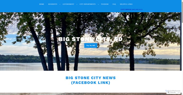 Security scan screenshot of https://bigstonecitysd.gov/