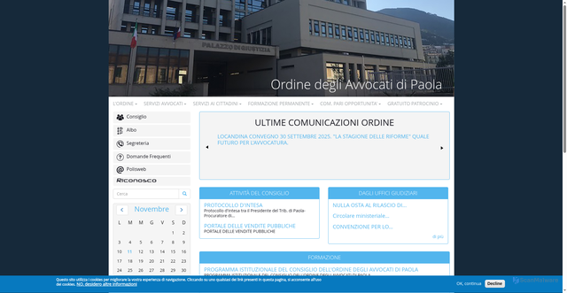 Security scan screenshot of https://www.ordineavvocati-paola.it/