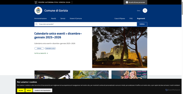 Security scan screenshot of https://www.comune.gorizia.it/